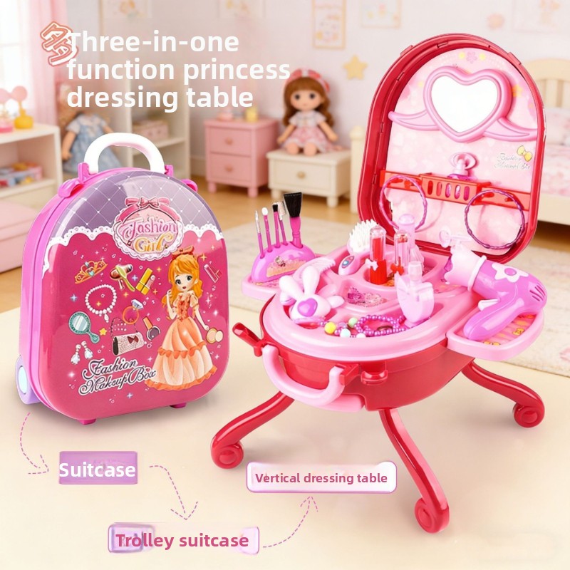 Desk Setup Girl - مجموعة ألعاب تجميل للأطفال على شكل