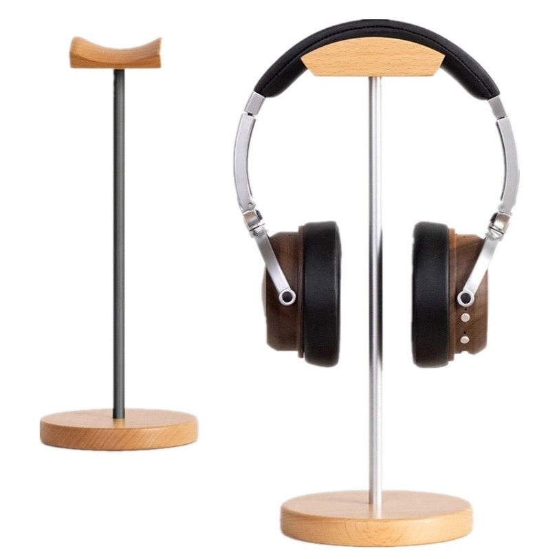 Desk Setup Table - حامل سماعات رأس من خشب الجوز