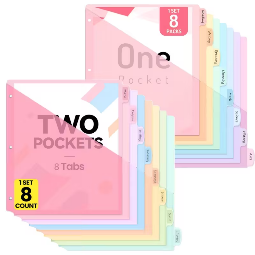 Ring Binder Box - 8 قطع من الفواصل ذات 3