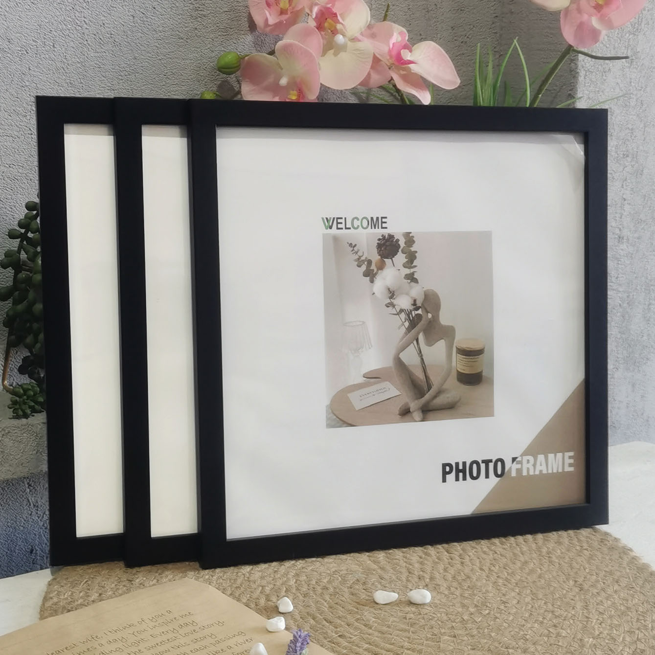 3 قطعة إطارات صور مربع الخشب ل - مراجعة Desk Setup Photo وسعره