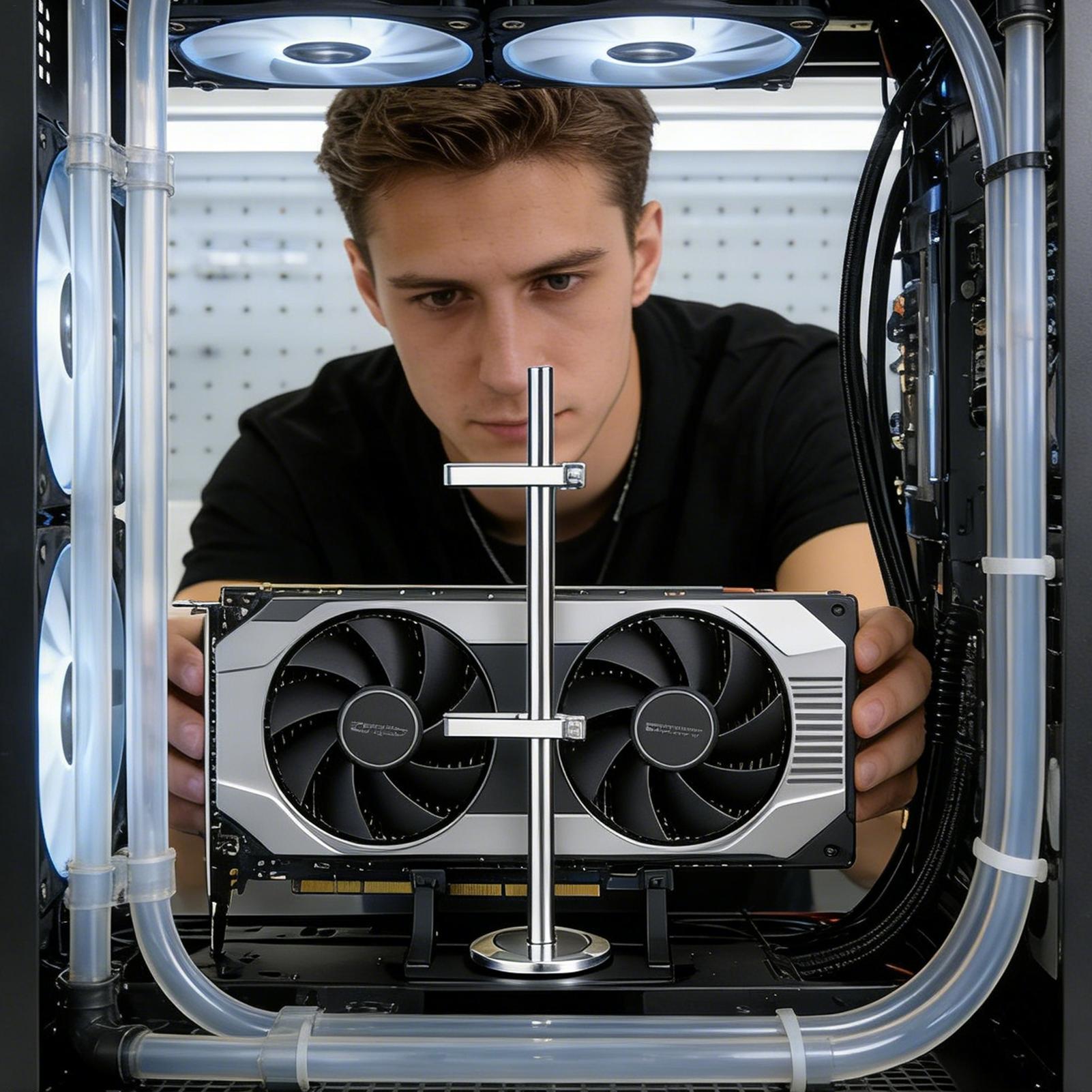 حامل GPU قابل للتعديل مع مغناط - مراجعة Desk Setup Videos وسعره