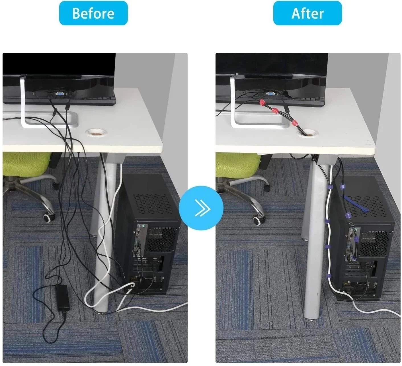 10/30/50 قطعة منظم كابلات USB، - مراجعة Cable Box Organizer وسعره