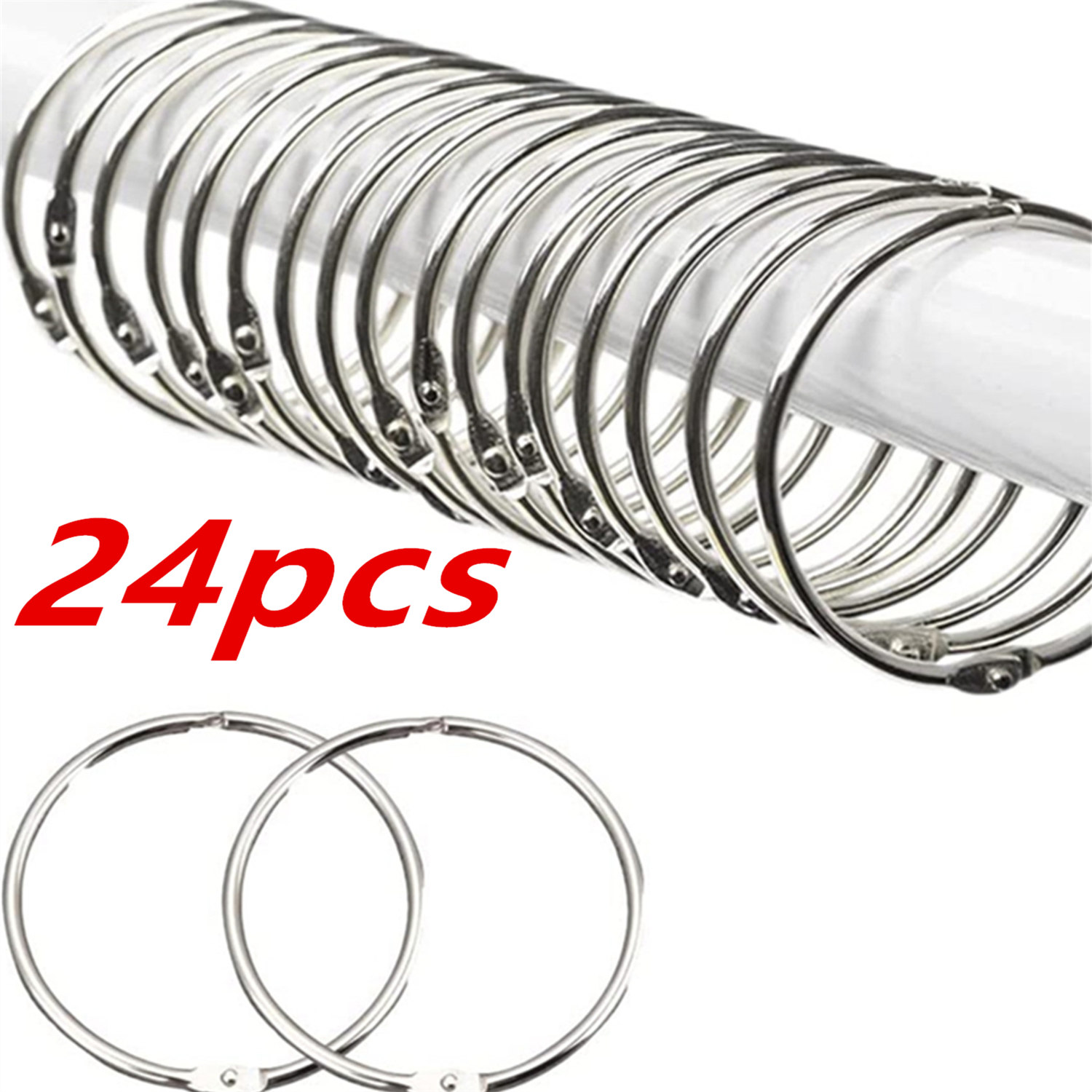 24 حزمة من حلقات ستائر الدش، خ - مراجعة Ring Binder Box وسعره