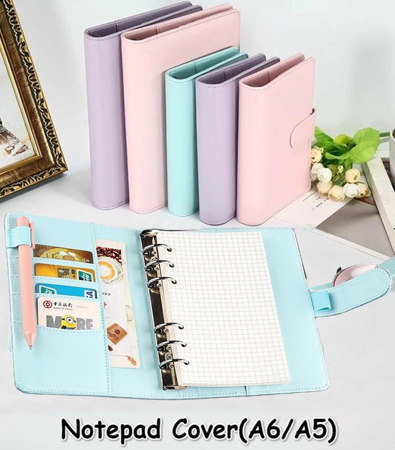 A6/A5 معكرون اللون بولي Leathe - مراجعة Ring Binder Box وسعره