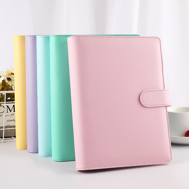 A6/A5 معكرون اللون بولي Leathe - مراجعة Ring Binder Box وسعره